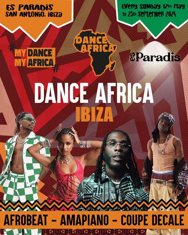 ES PARADIS: Dance Africa. Fiestas, Eventos Discotecas, Clubs Ibiza. Junio 2024