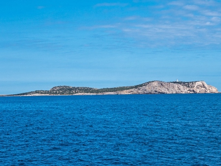 Vista de sa Conillera desde la costa