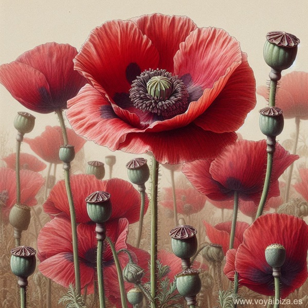 Adormidera, amapola real, cascall (Papaver Somniferum)