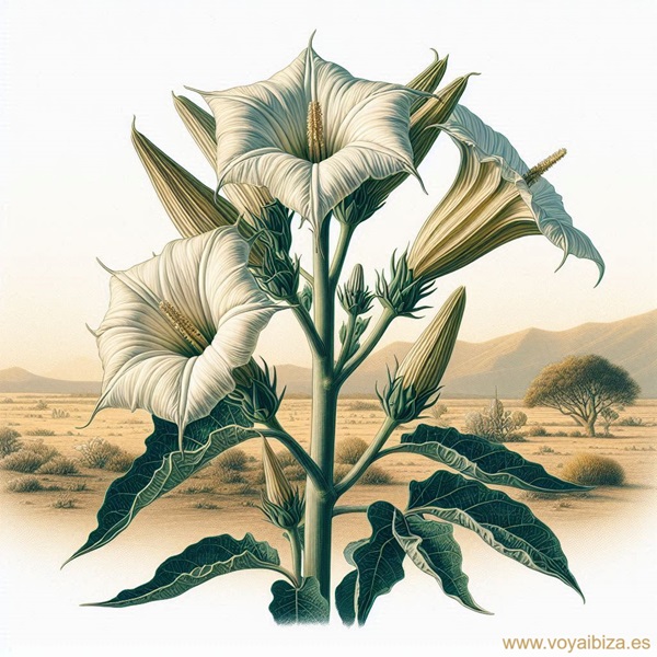 Estramonio (Datura Stramonium): Flores de la planta