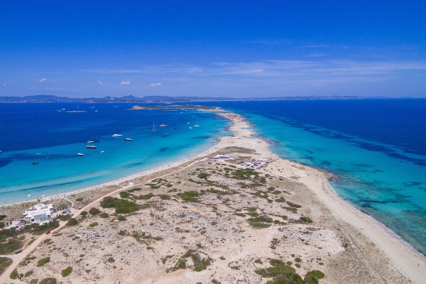 Vista aérea de Illetes en Formentera