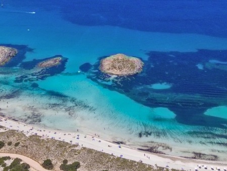 Isla de Formentera: Playa vista aérea