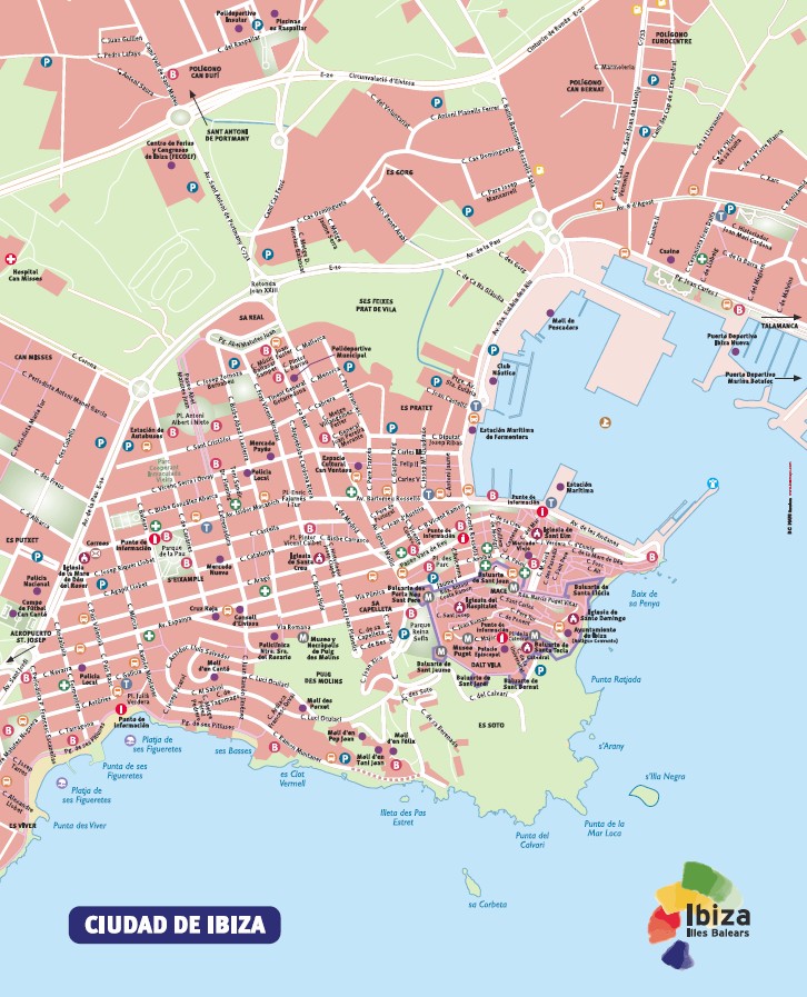 Mapa de Ibiza ciudad
