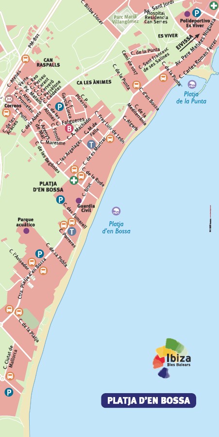 Mapa Playa den Bossa